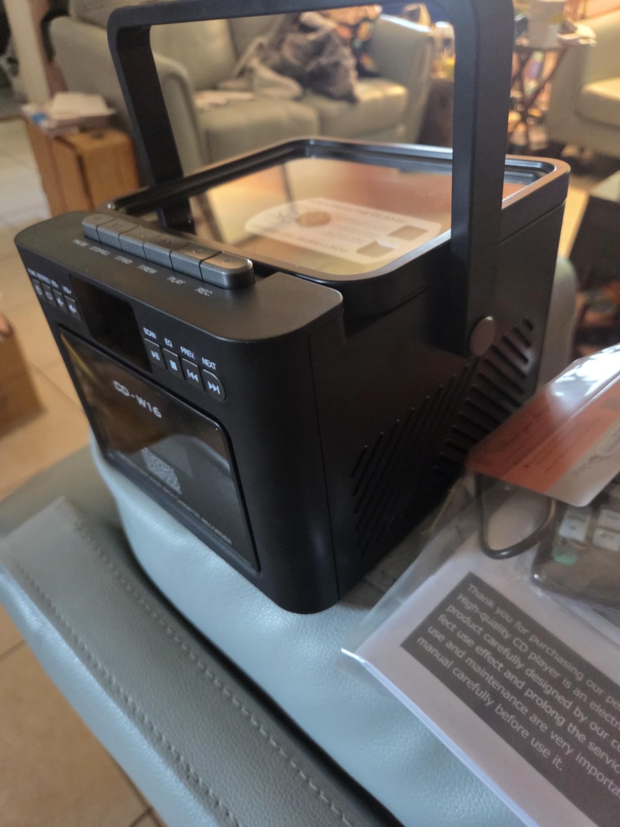 Greadio Boombox CD and Cassette Player Combo, 5000mAh Bluetooth CD Player customer photo 2