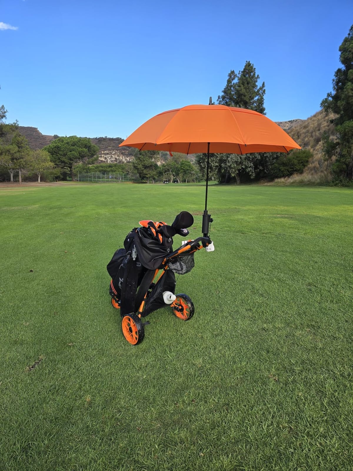 FLAGTAG Golf Push Cart 3 Wheel with 360 Swivel Front Wheel,Lightweight and Foldable Walking Golf Cart，One-Click Foldable,with Foot Brake customer photo 2