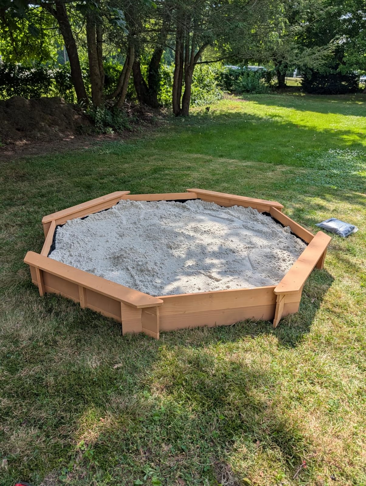 Best Choice Products Large Wooden Octagon Sandbox w/Lid for Kids, Brown customer photo 2