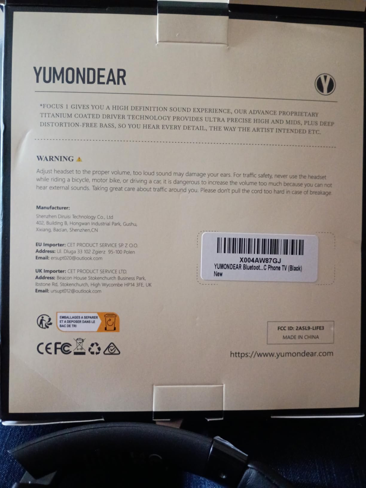 YUMONDEAR Bluetooth Headphones Over Ear, 80H Playtime, HiFi Stereo, 3 EQ customer photo 1