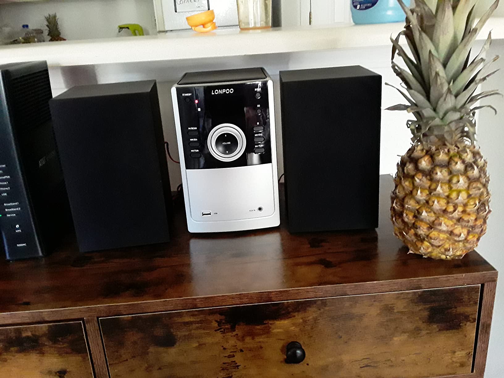 Compact Stereo System Speakers with CD Player, Bluetooth, FM Radio, Aux-in, USB-in, Earphone Jack, DSP-Tech, Remote, 30W Crisp-Sound Shelf Stereo System for Home (LP-886) customer photo 2