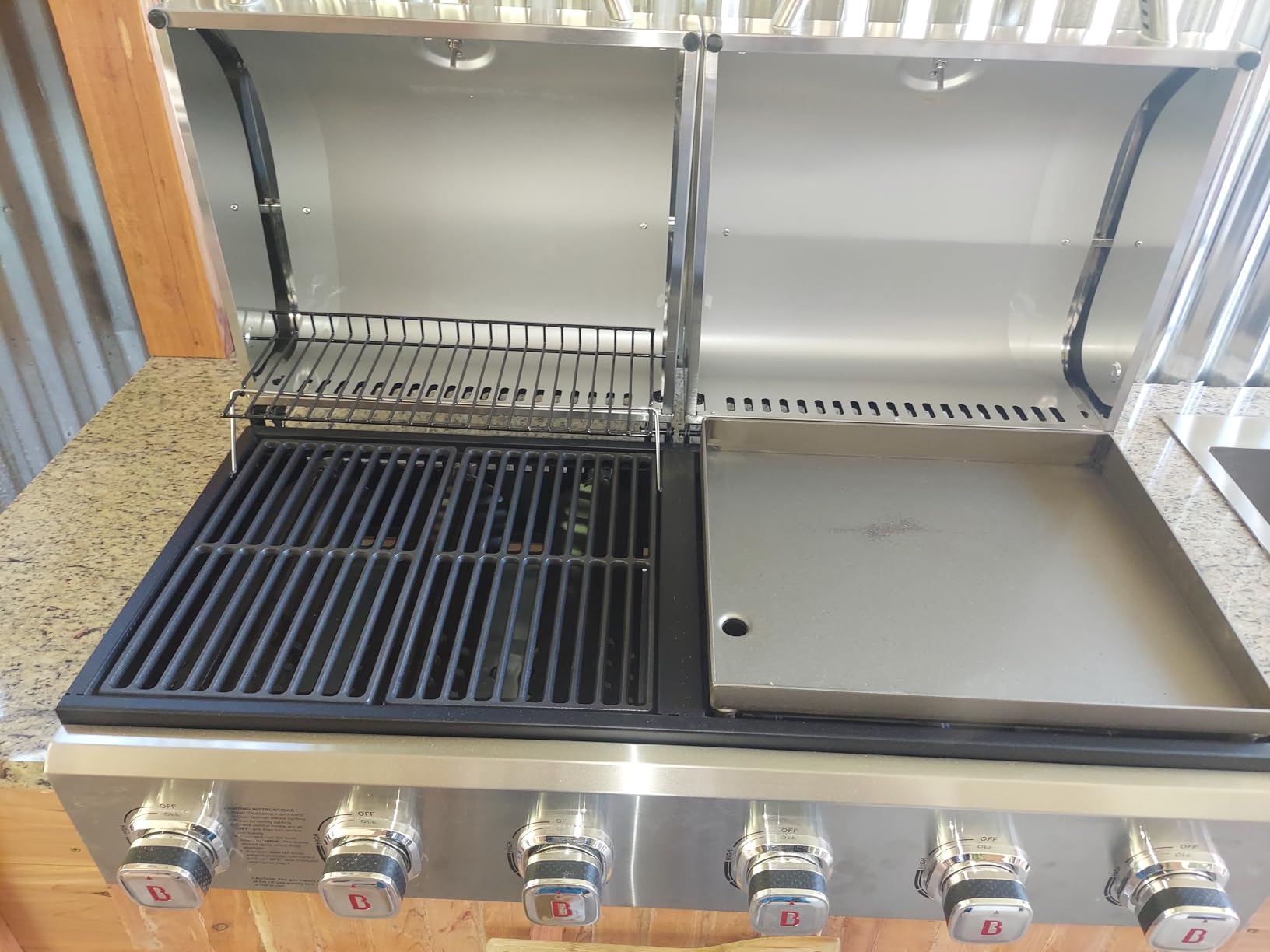 Brand-Man 6-Burner Propane Gas Grill Griddle Combo 2-in-1 Outdoor BBQ Grill customer photo 1
