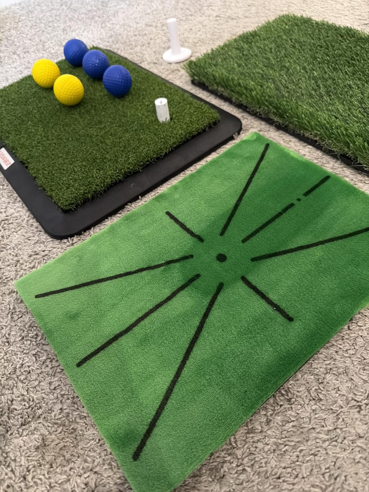 Golf Hitting Mats Training Equipment, Golf Practice Mat with Instant Swing Path Feedback, 3 Replaceable Golf Training Mats with No-Slip Heavy Duty Rubber Base customer photo 1