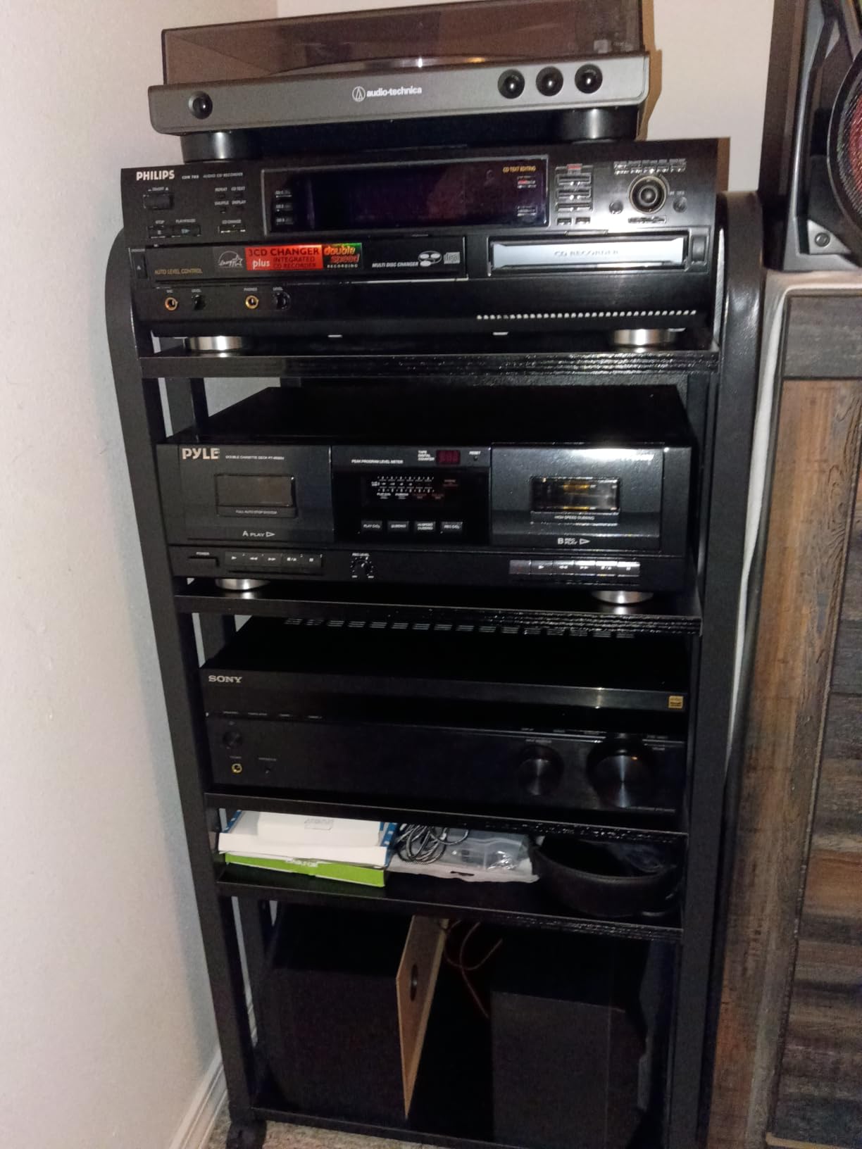 5 Tier Av Media Stand with Wheels, 39in Adjustable Audio Rack customer photo 1