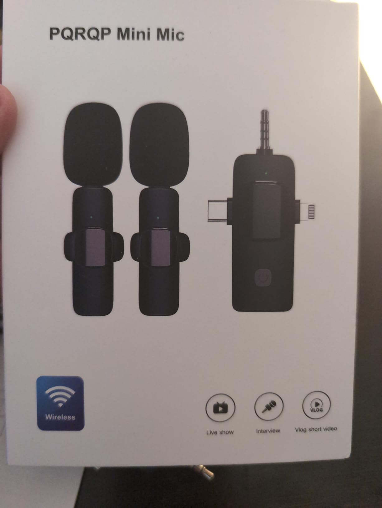 PQRQP 3 in 1 Professional Wireless Lavalier Microphone for iPhone/Android/Camera, Wireless Microphones, Mini Microphone, Crystal Clear Sound Quality for Recording, Live Streaming, Clips-Elegant Black customer photo 2
