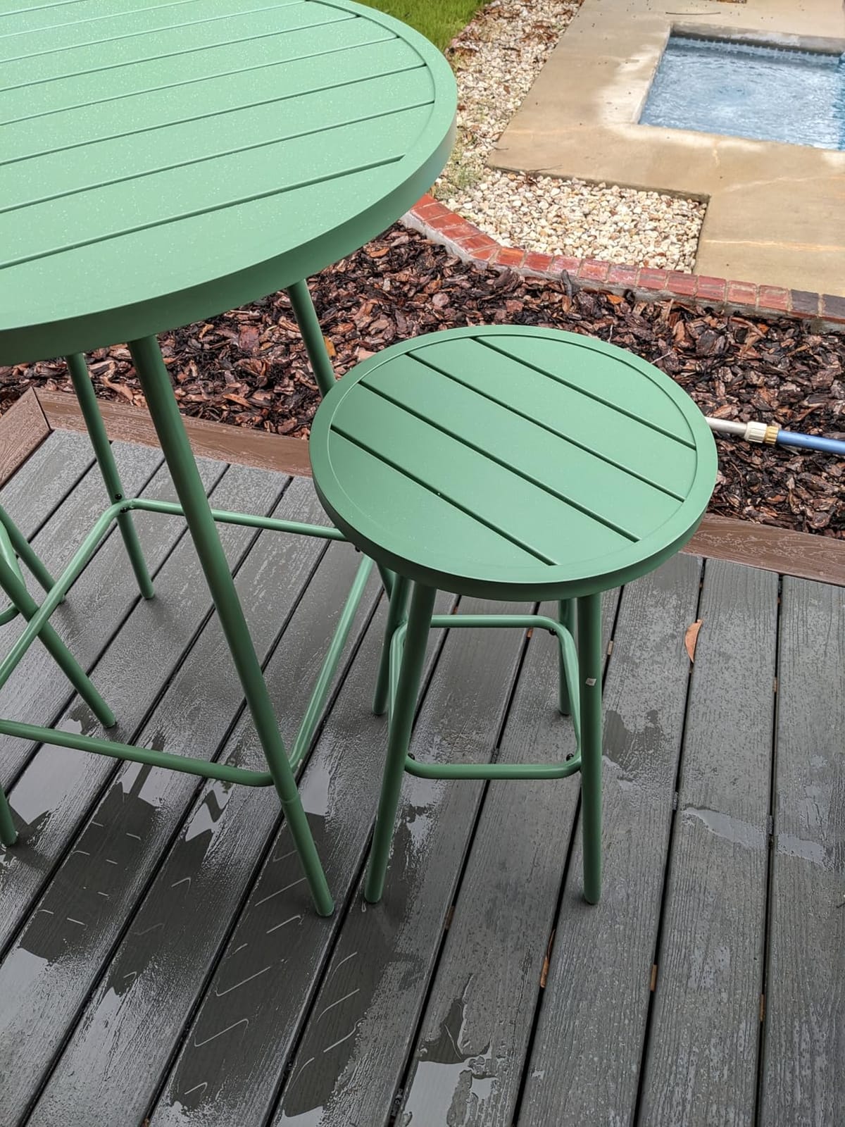 Best Choice Products 3-Piece Patio Dining Set, Bar Height, Outdoor Bistro Set, Outdoor Round Bar Table w/ 2 Bar Stools, Steel - Taupe customer photo 1