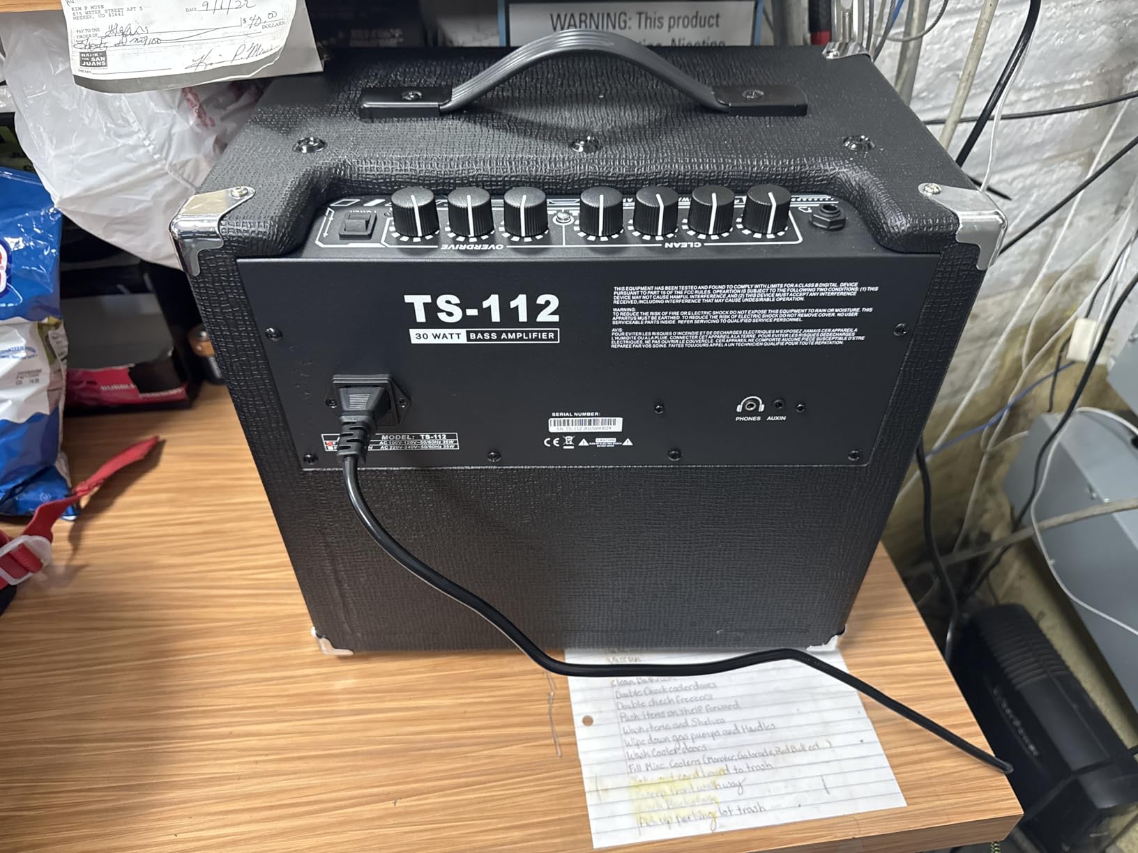 TS112 Bass Guitar Amp 30W Electric Guitar Bass Combo Amplifier with Onboard Clean and Distortion Overdrive Dual Tone Switching Practice. customer photo 1