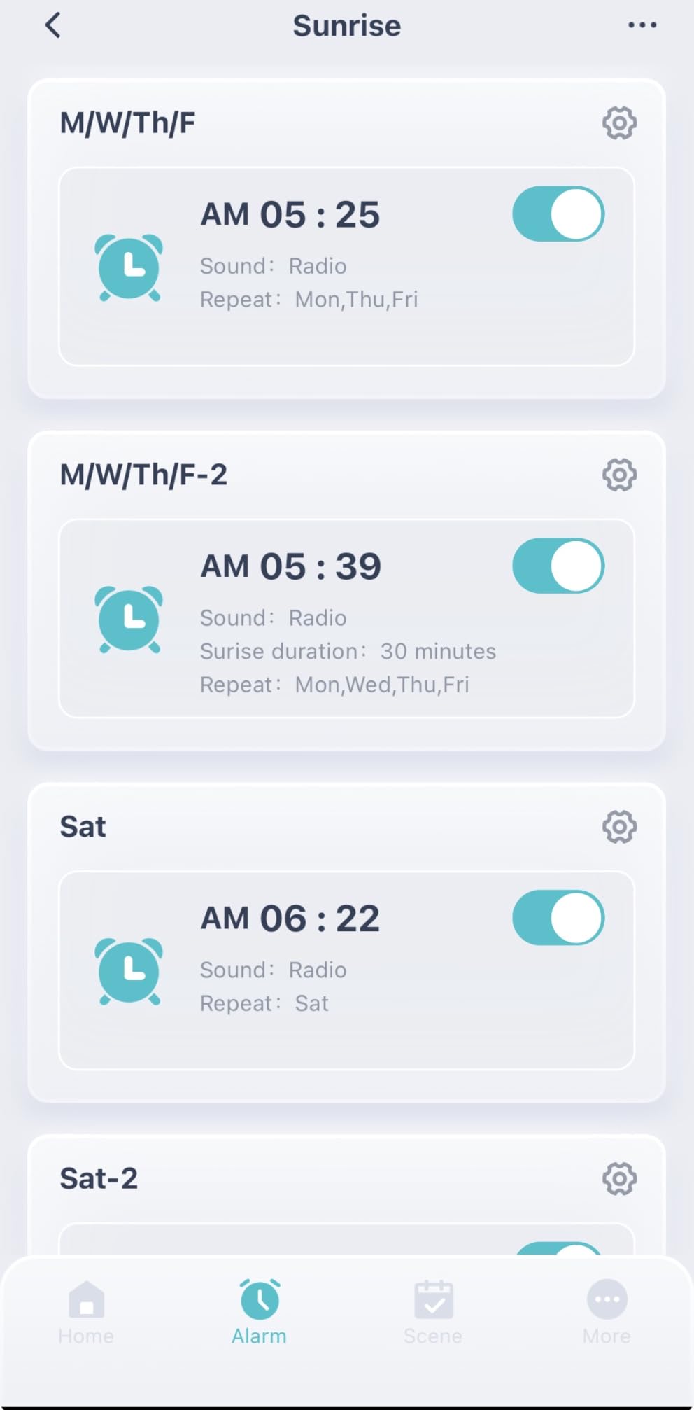 Smart Sunrise Alarm Clock with No Signup APP Control & Wake-Up Light, 4 Alarms, Sound Machine, FM Radio, Wireless Speaker, White customer photo 2