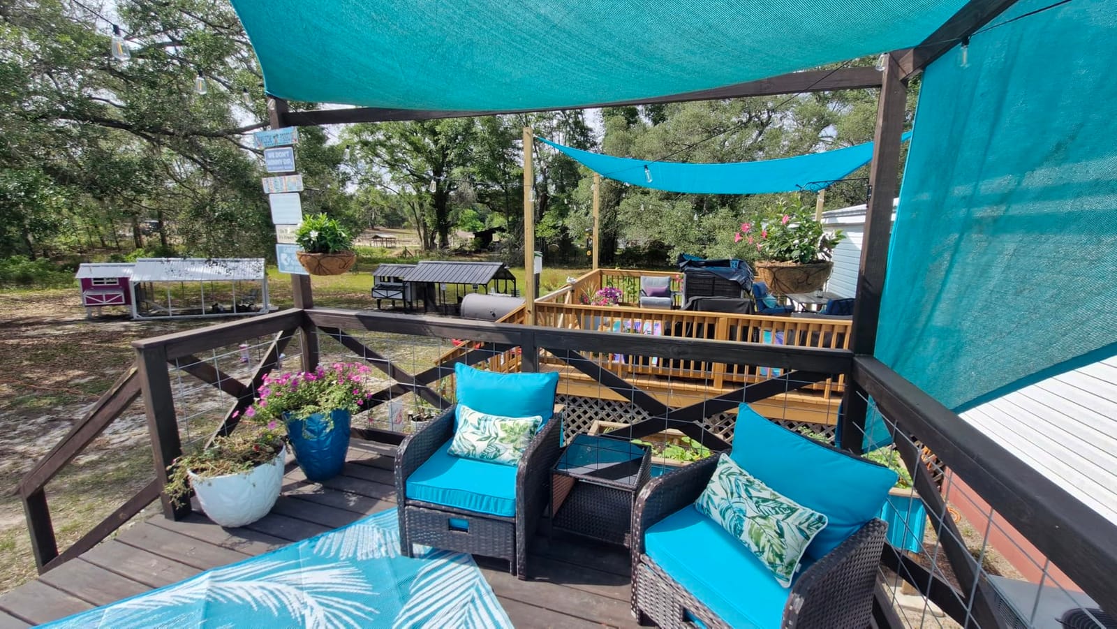 LEVELEVE Balcony Furniture 5 Piece Patio Conversation Set, PE Wicker Rattan Outdoor Lounge Chairs with Soft Cushions 2 Ottoman&Glass Table for Porch, Lawn-Brown Wicker customer photo 1