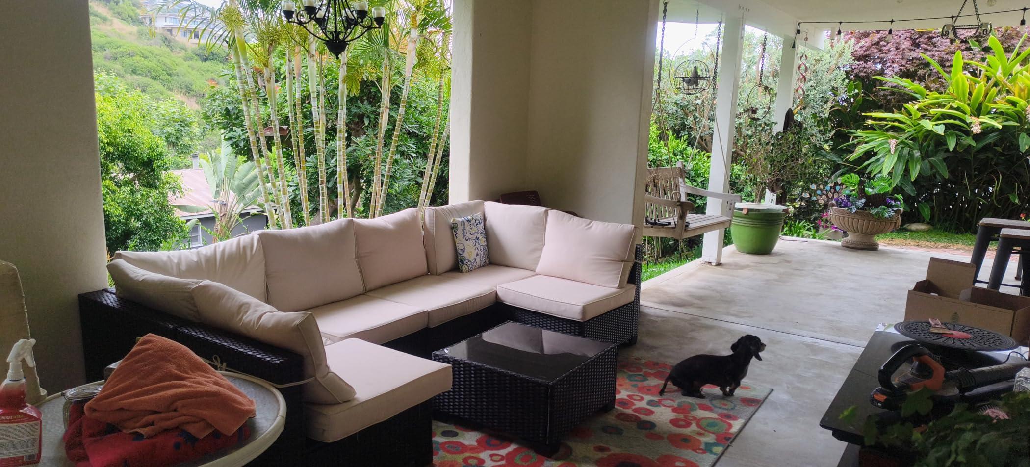 7 Piece Outdoor Patio Sectional Furniture Set, Modular Wicker Outdoor Couch customer photo 2