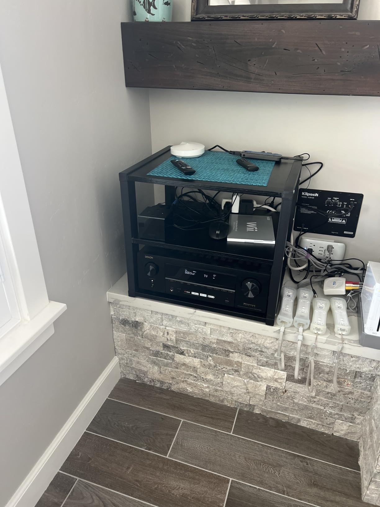 6 Tier AV Media Stand, 55in Audio Rack Tower Stereo Components Cabinet customer photo 2