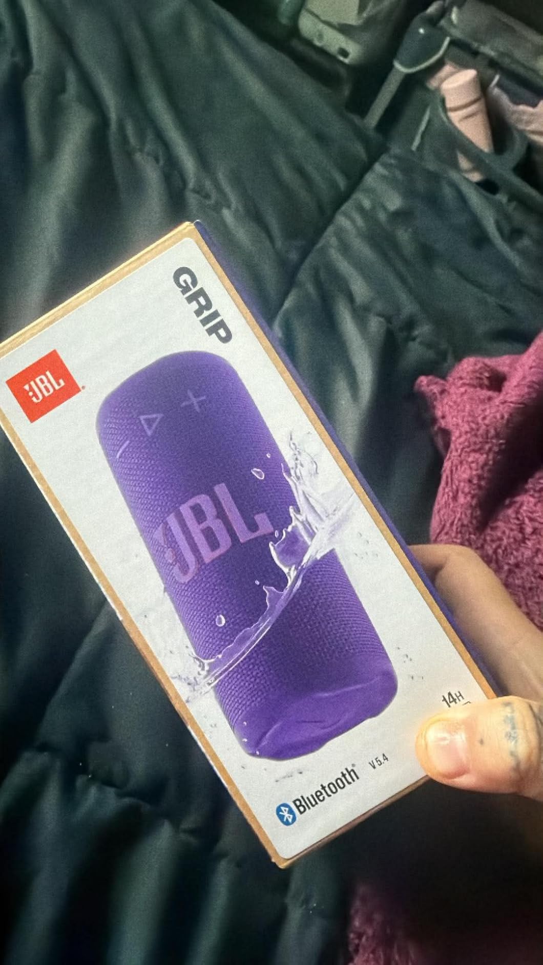 JBL Grip Portable Bluetooth Speaker, Waterproof, Ambient Light - Black customer photo 1