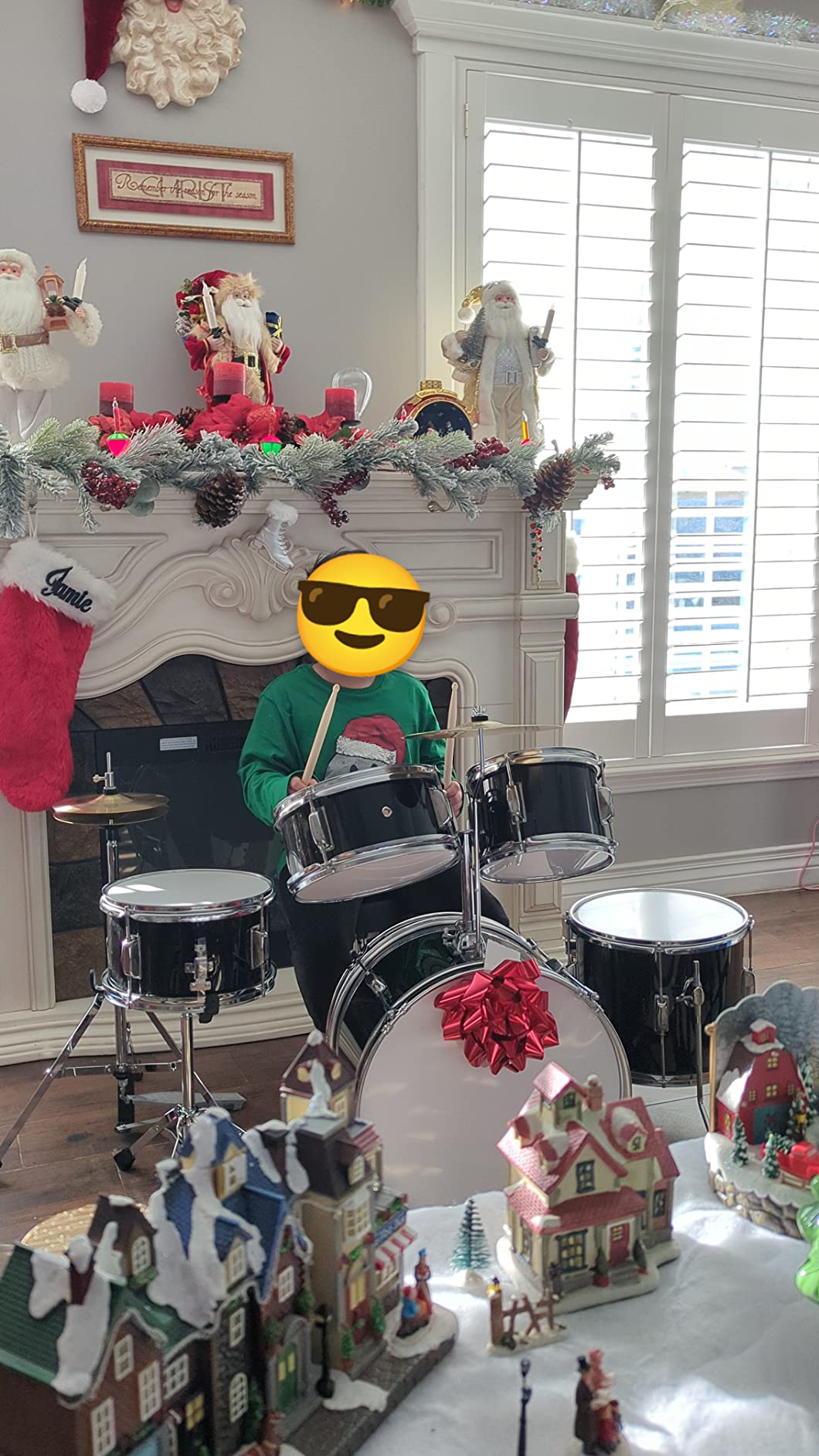 Best Choice Products Kids 5-Piece Beginner Drum Set Junior Kit, Starter Percussion w/Cymbals, Pedal, Toms, Snare, Drumsticks, Stool - Pink Sparkle customer photo 1