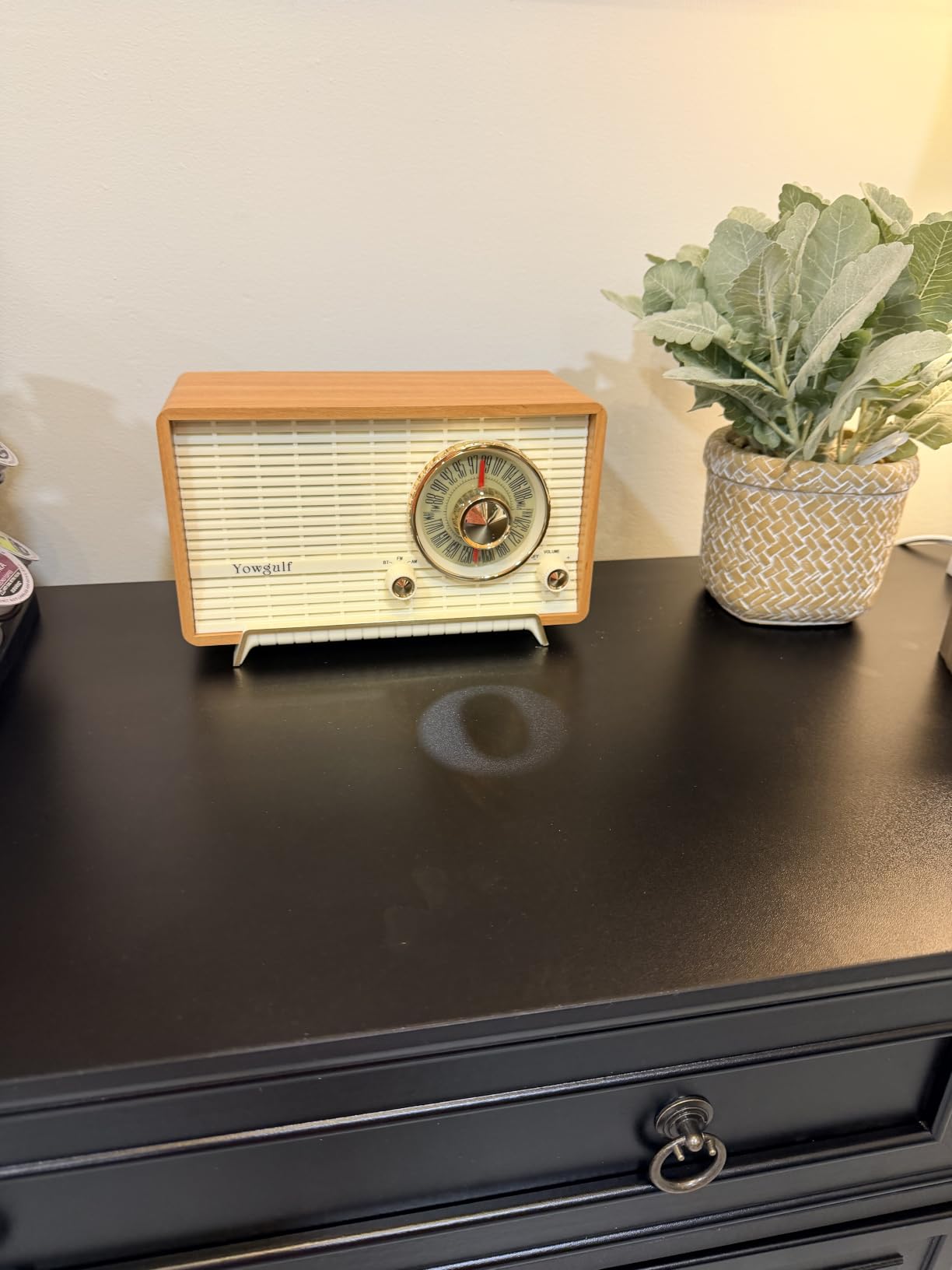 YOWGULF AM FM Radio Classic Retro Wood Table Bluetooth Speaker Plug-in Wall customer photo 2