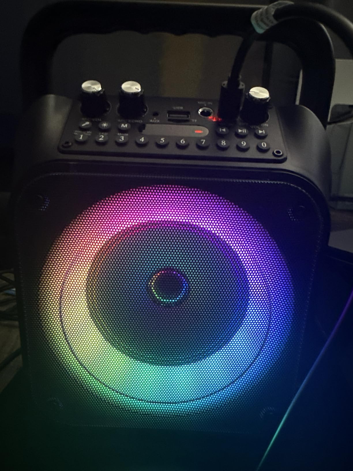 CYY Karaoke Machine, 3 Wireless Microphones, Bluetooth Speaker with Lights customer photo 2