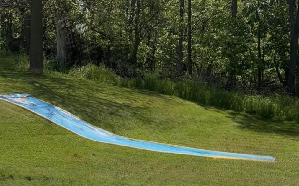 Spring Water Slip and Water Slide, 22ft *2 Lanes Slip Water Slides for Kids Backyards Ages 5-8 8-12 with Sprinkler and Inflatable Bodyboards, Summer Water Fun Toy for Outdoor Lawn Games Play customer photo 1