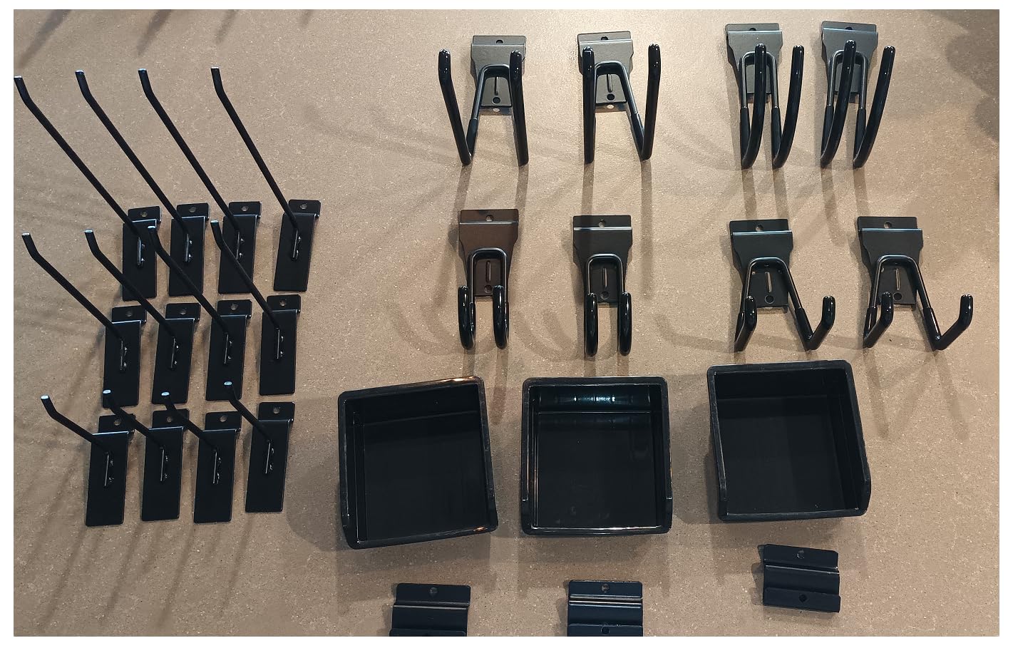 35Pcs Slatwall Accessories Kit, with Slatwall Hooks, Baskets, Shelves, Bins customer photo 1