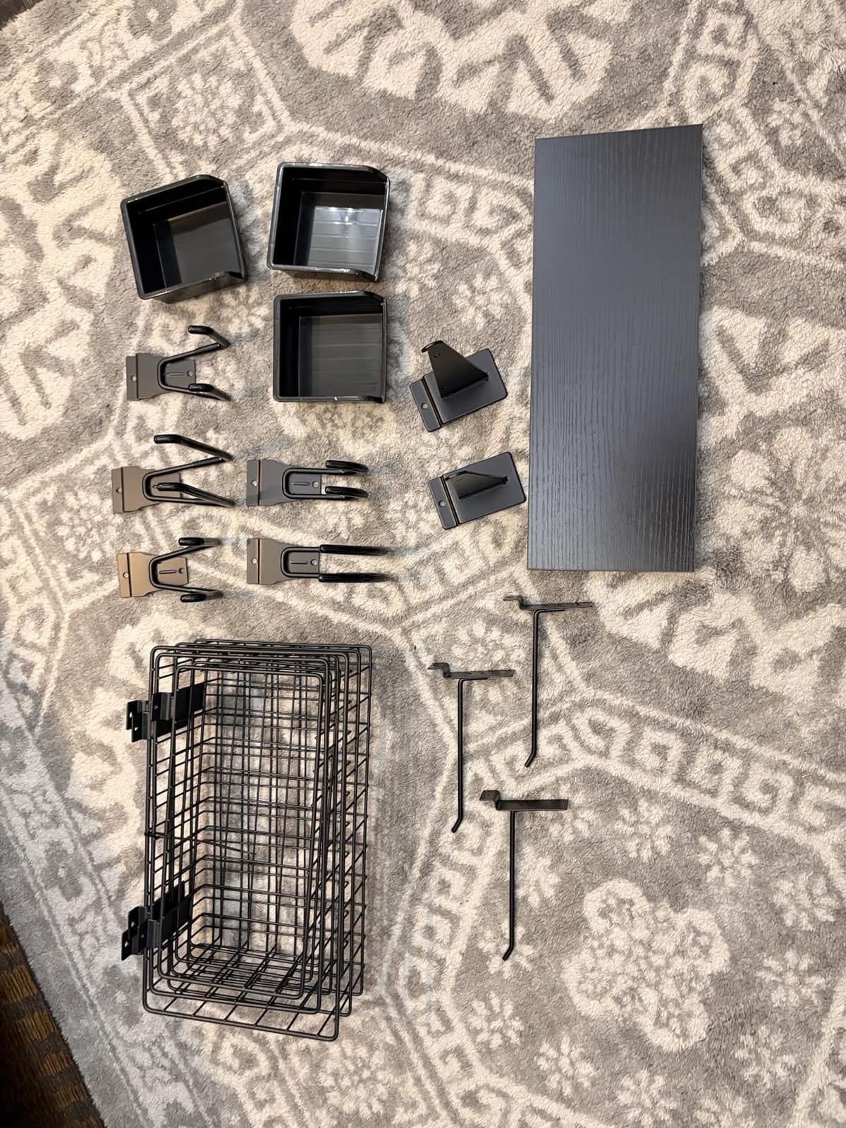 35Pcs Slatwall Accessories Kit, with Slatwall Hooks, Baskets, Shelves, Bins customer photo 2