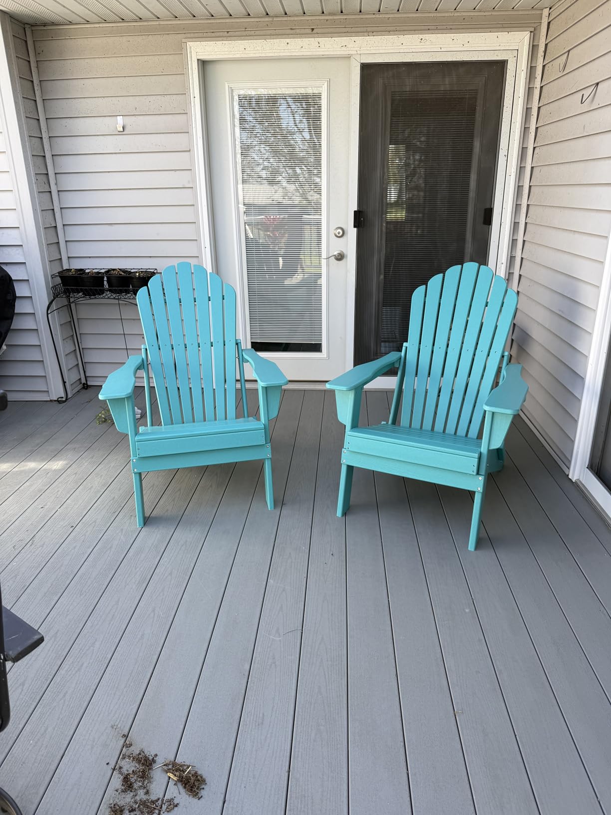 Plawdlik Outdoor HDPE Folding Adirondack Chair Set of 4, High Back Wide Seat Patio Chair with Cup Holders, All-Weather Fire Pit Chair for Garden,Lawn,Poolside, Coffee customer photo 1