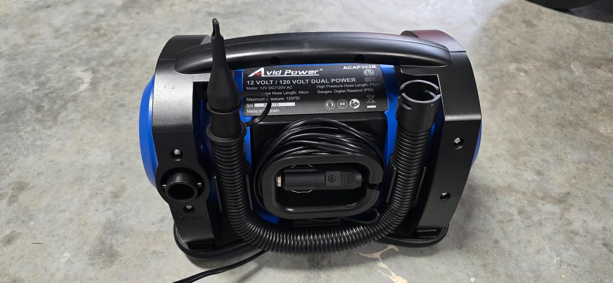AVID POWER Portable Tire Inflator Air Compressor, 110V AC/12V DC Tire Pump customer photo 2