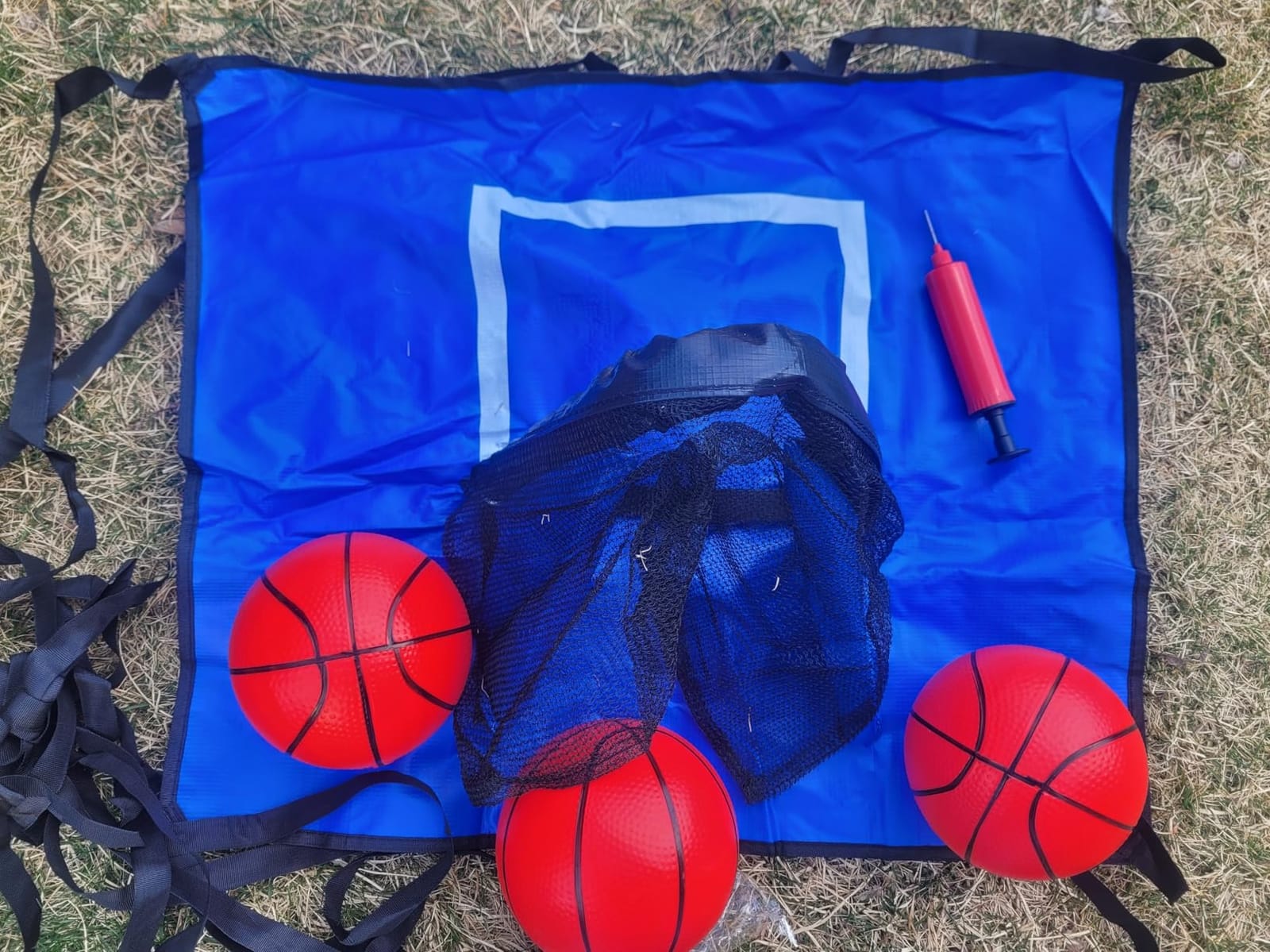 3-in-1 Trampoline Accessories Kit: 360°Rotating Water Sprinkler, 50FT Solar-Powered LED Lights & Kids Basketball Hoop with 3 Mini Balls / 8 Light Modes, Universal Fit for 8-16ft Trampolines customer photo 2