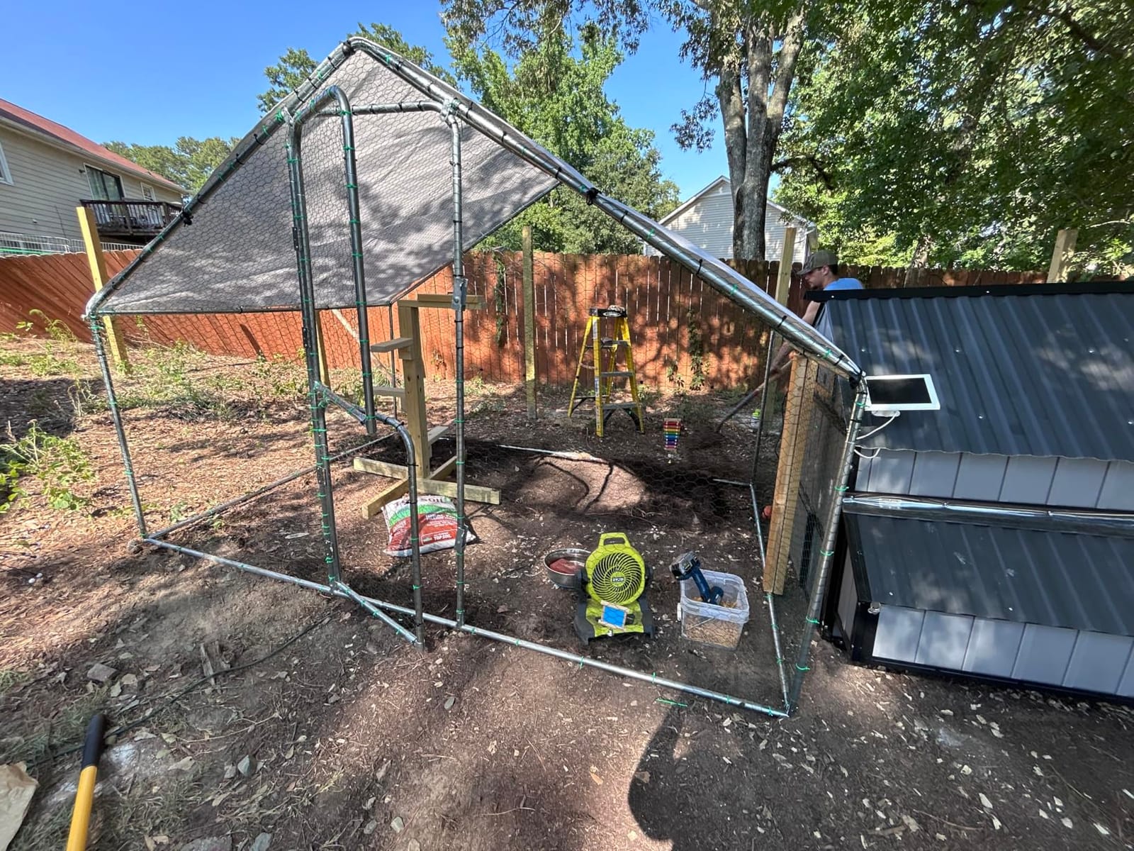 UDPATIO Large Metal Chicken Coop Walk in– Heavy Duty Outdoor Poultry Run with Protective Cover for 15-25 Chickens, Ducks, or Rabbits | Predator-Proof & Weather-Resistant customer photo 2