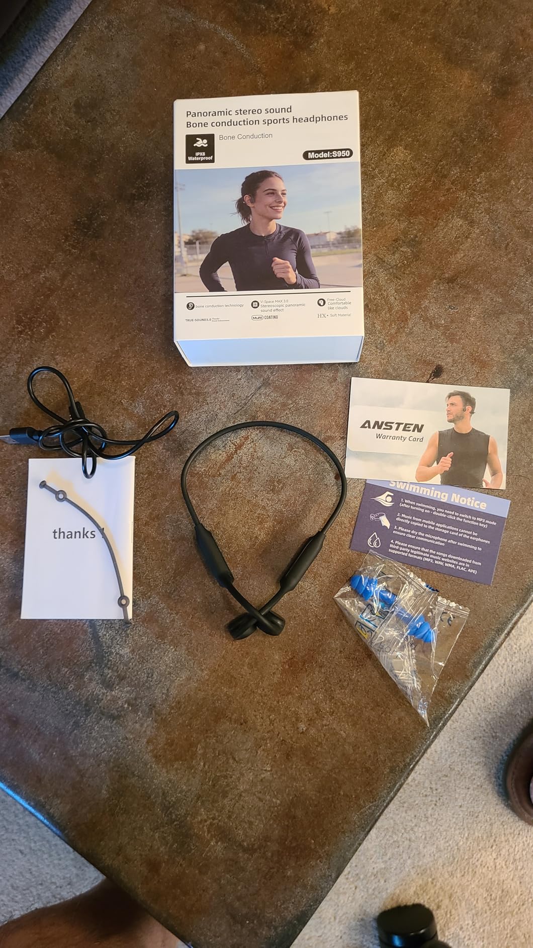 ANSTEN Swimming Headphones Bluetooth 6.0 Bone Conduction Headphones IPX8 customer photo 2