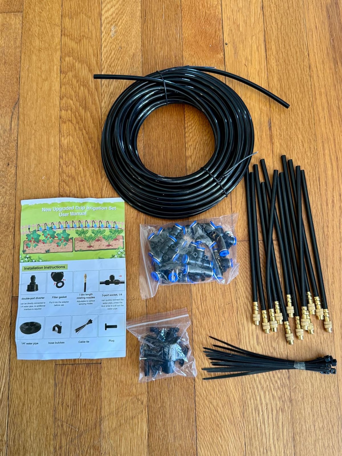 Bluepro 200FT Drip Irrigation System with 360° Adjustable Copper Nozzles customer photo 2