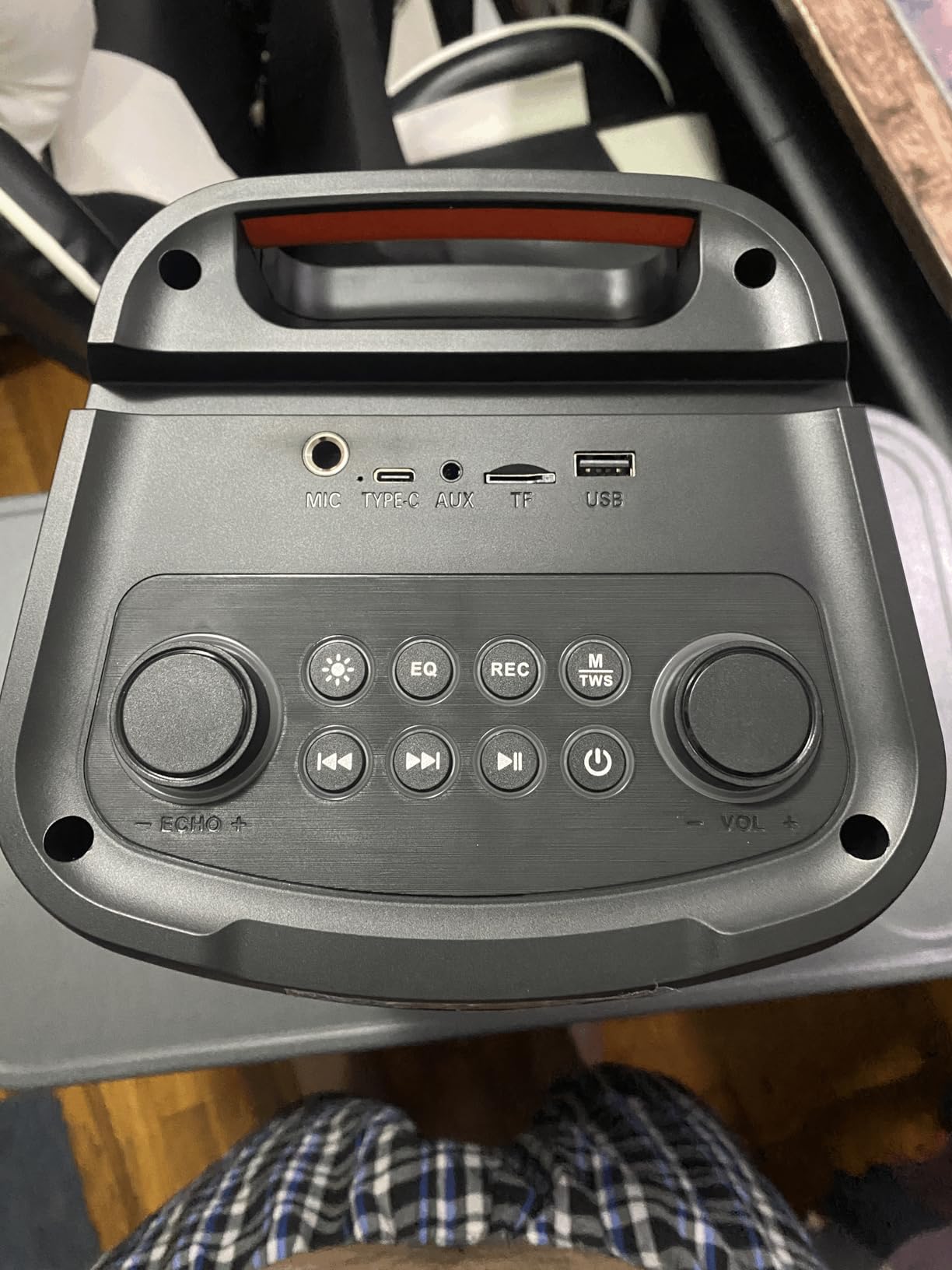 Karaoke Machine Portable Outdoor Speaker with 2 Wireless Microphones customer photo 2