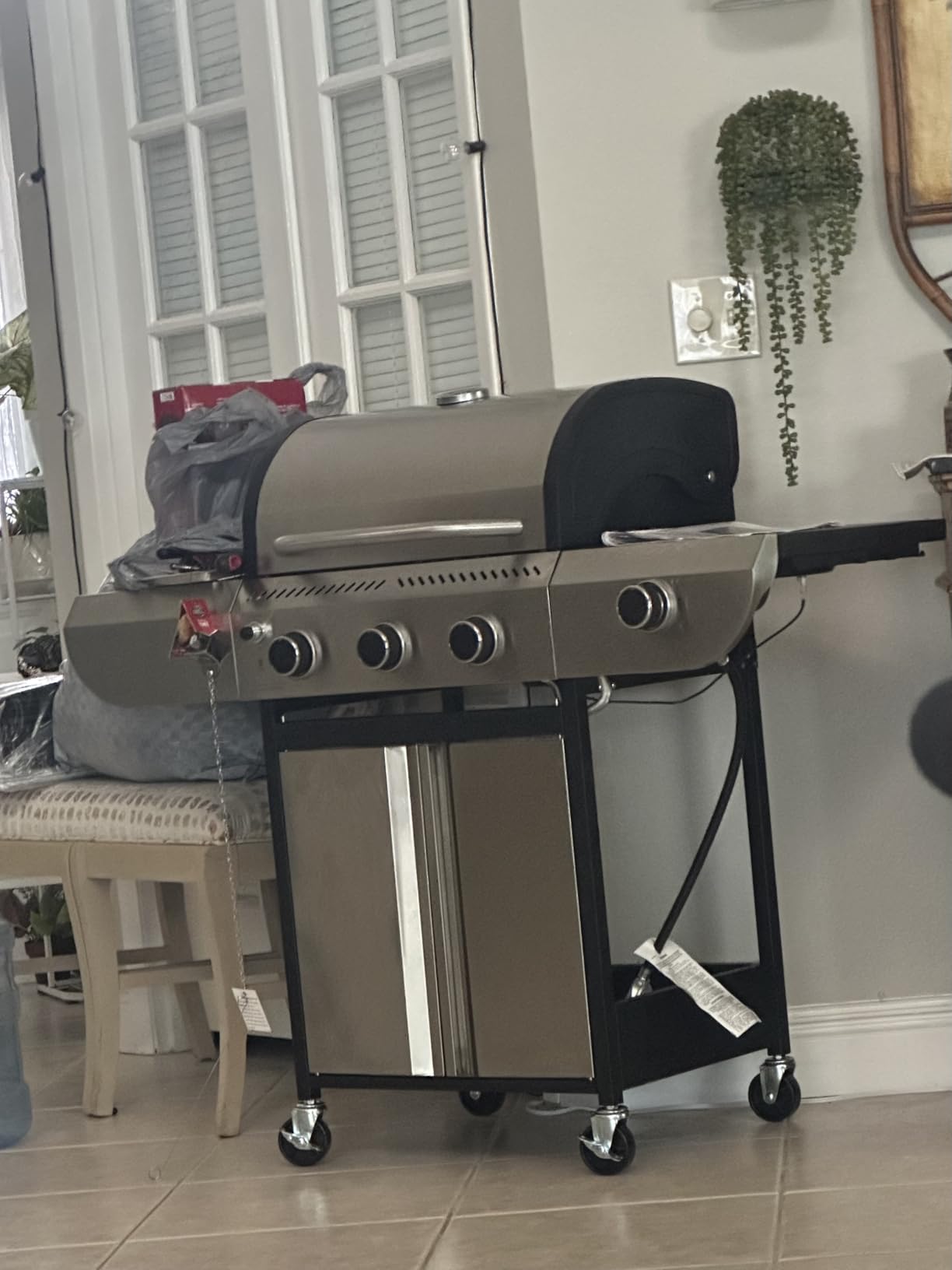 3-Burner Propane Gas Grill with Side Burner, 34,000 BTU Stainless Steel BBQ Grill – Heavy-Duty Porcelain-Enameled Grates for Patio and Outdoor Cooking customer photo 1