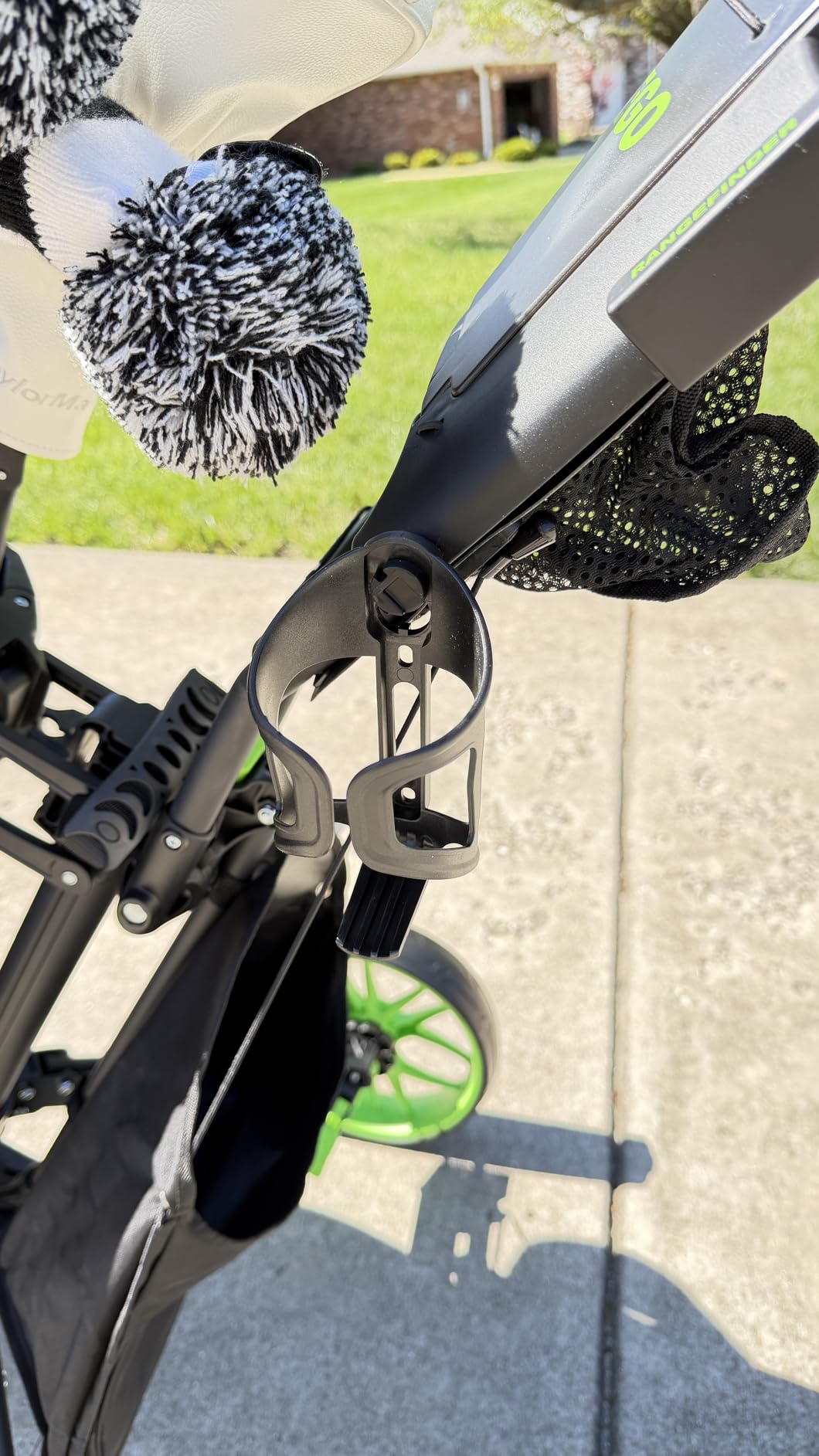 EASEGO Golf Push Cart 3 Wheel : Golf Bag Cart Foldable with Phone Holder/Cup/Umbrella Holder Compact Golf Pull Carts Quick Fold Golf Caddy Push Carts for Different Terrain customer photo 1