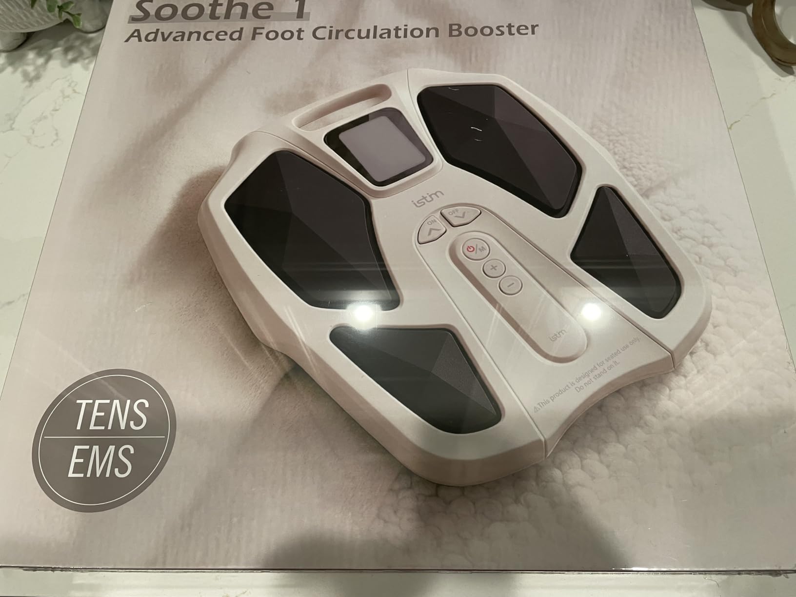 iSTIM Soothe1 EMS Foot Massager for Neuropathy, TENS EMS Foot Stimulator for Feet & Legs Circulation & Body Pain Relief, Electric Foot Muscle Stimulator with 4 TENS Unit Pads, 90 Intensity Levels customer photo 2