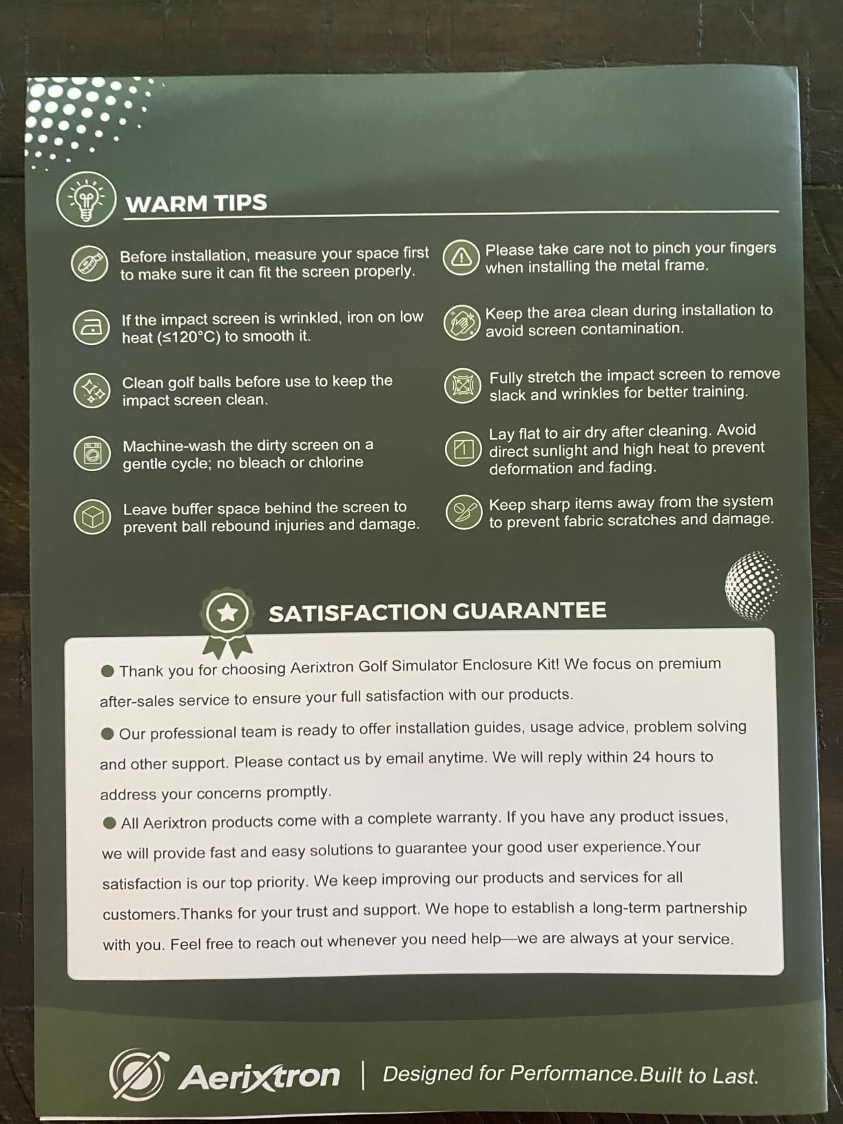 Golf Simulator Enclosure Kit with 3D Air Mesh Impact Screen (10x8x5 FT) customer photo 1