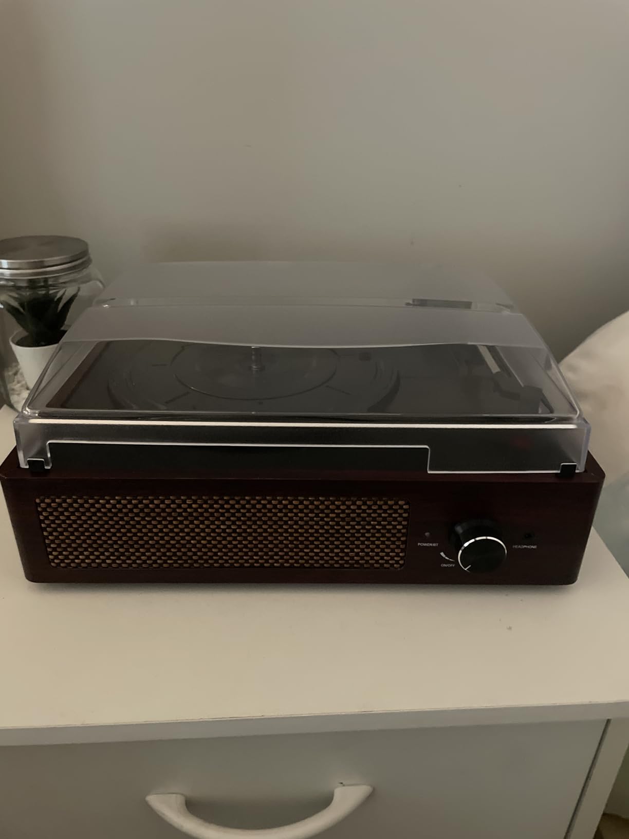 Vinyl Record Player Turntable with Built-in Bluetooth Receiver & 2 Stereo Speakers, 3 Speed 3 Size Portable Retro Record Player for Entertainment and Home Decoration customer photo 1