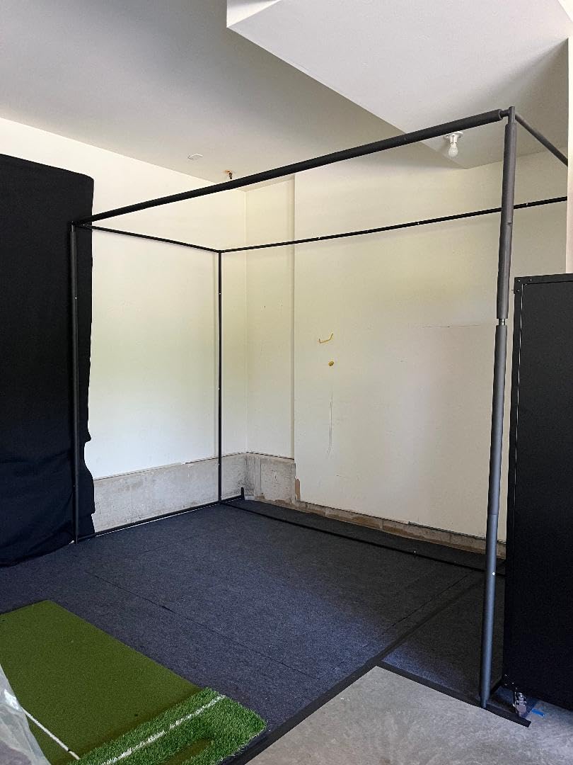 11x8Ft Complete Golf Simulator Enclosure Package 4K-Ready Impact Screen with Blackout Enclosure Cage, Frame Poles, Side Nets & Sandbags, Easy Setup for Indoor customer photo 1
