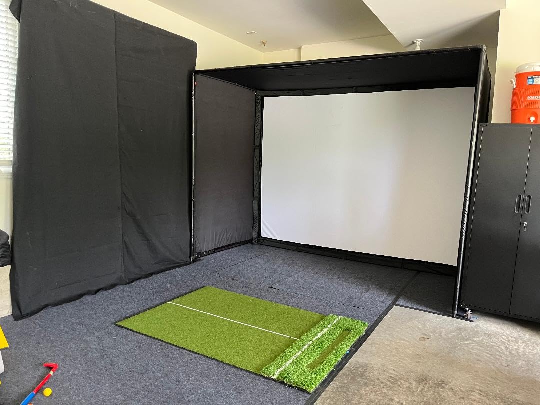 11x8Ft Complete Golf Simulator Enclosure Package 4K-Ready Impact Screen with Blackout Enclosure Cage, Frame Poles, Side Nets & Sandbags, Easy Setup for Indoor customer photo 2