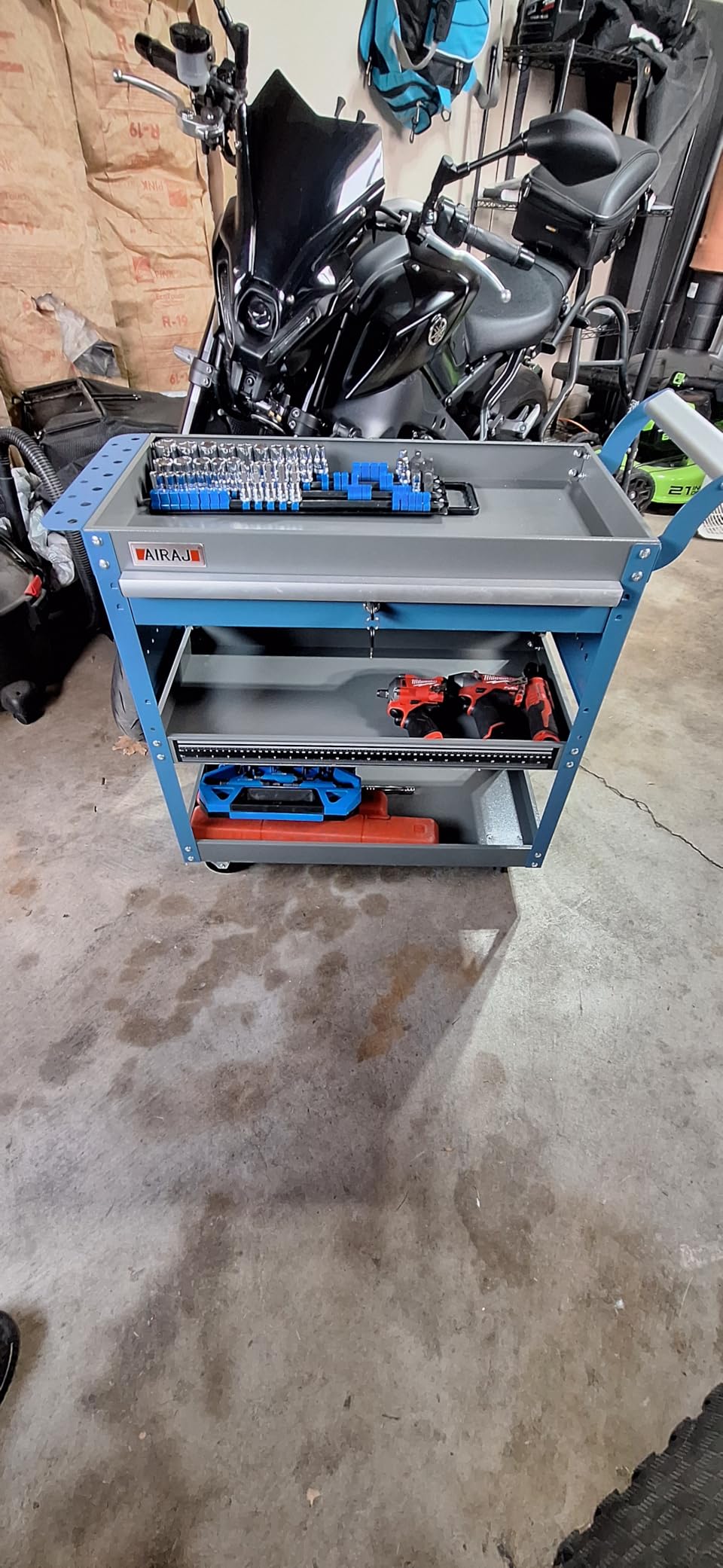 AIRAJ 3 Tier Rolling Tool Cart,Mechanic Tool Cart on Wheels customer photo 1