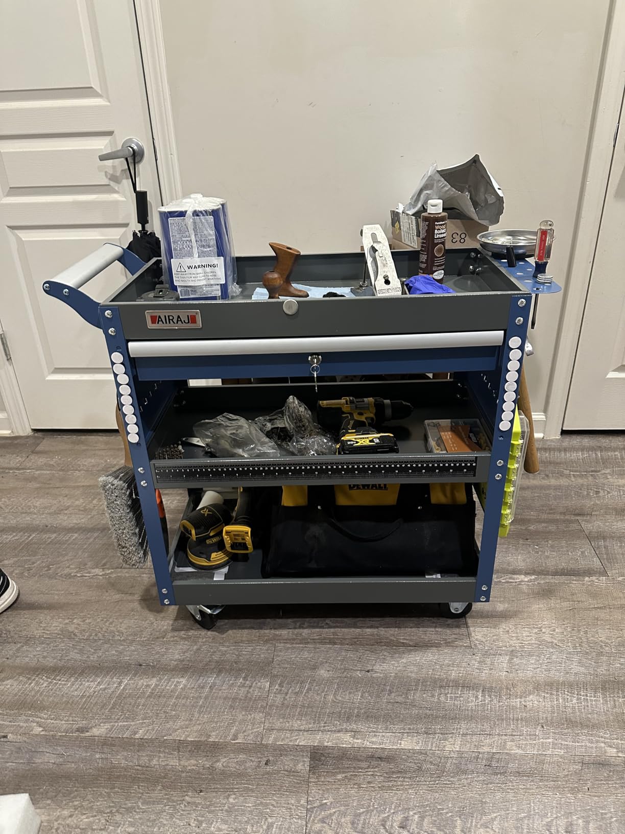 AIRAJ 3 Tier Rolling Tool Cart,Mechanic Tool Cart on Wheels customer photo 2