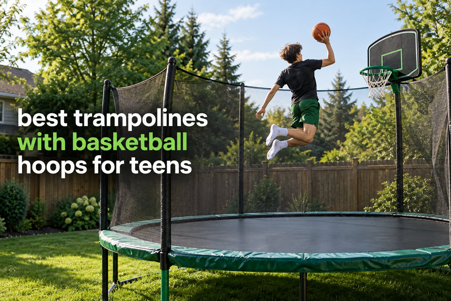 best trampolines with basketball hoops for teens