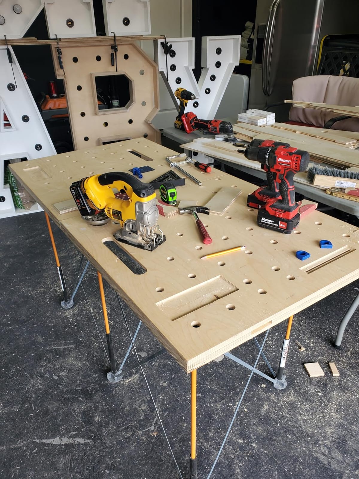 BORA Centipede Folding Work Table 4x4 ft Portable Workbench for Garage customer photo 2