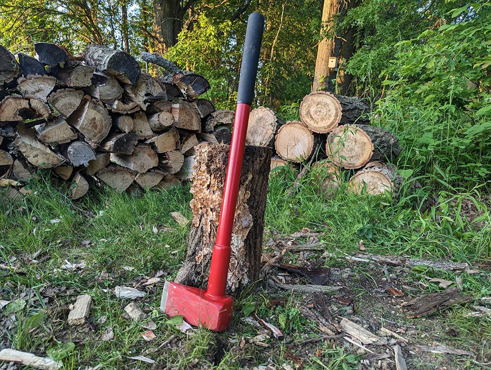Truper 12 lb Splitting Maul, 27-Inch High-Strength Steel Handle, 9-Inch Non-Slip Cushion Grip, Heavy-Duty Professional Log Splitting Tool (Model TJ-12T / 35276) customer photo 1