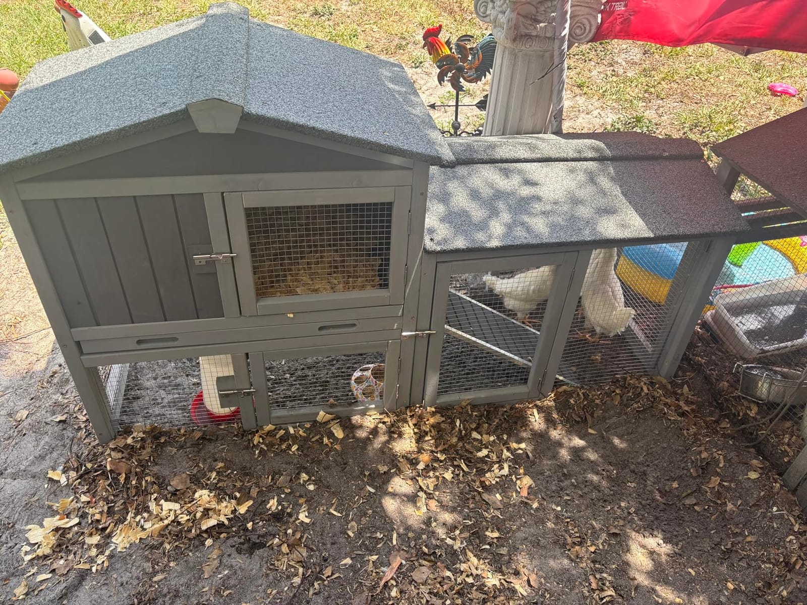 Aivituvin Chicken Coop for 2 Chickens, Wooden Duck House Outdoor Hen House Poultry Quail Cage-Expandable Design customer photo 1