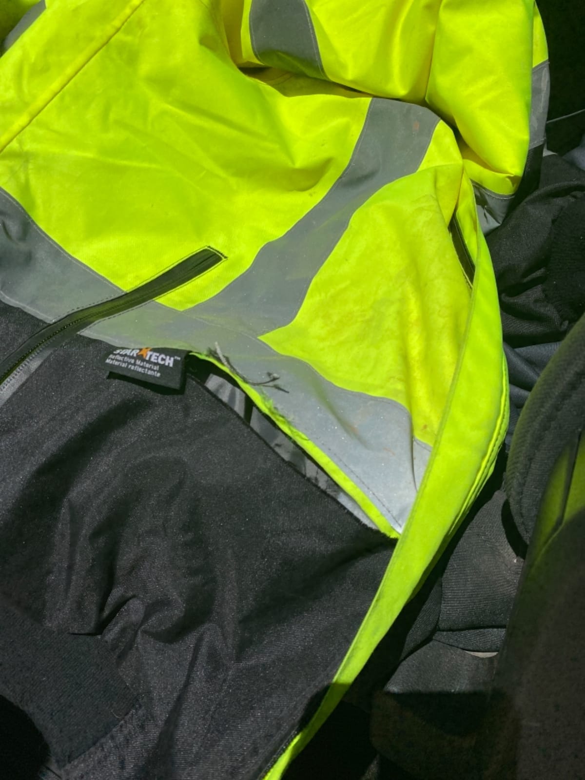 Pioneer Hi Vis Waterproof Heated Safety Bomber Jacket - Winter Rain Gear for Men - Reflective Tape - Detachable Hood customer photo 1