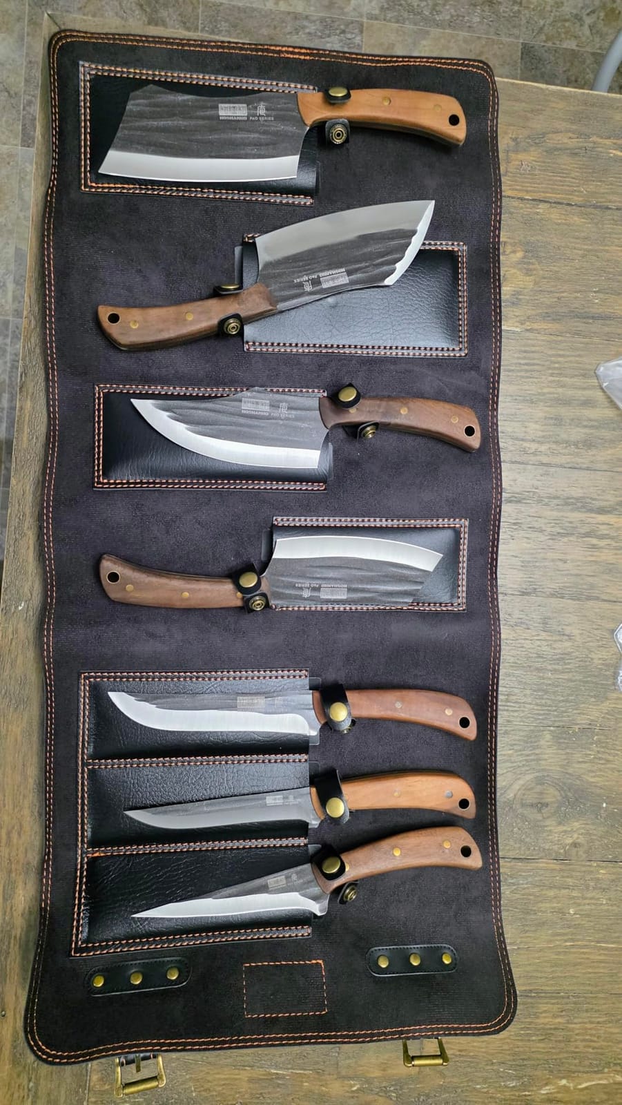 HOSHANHO Butcher Knife Set, Sharp Kitchen Knife Set & Roll Bag Gift for Men customer photo 2