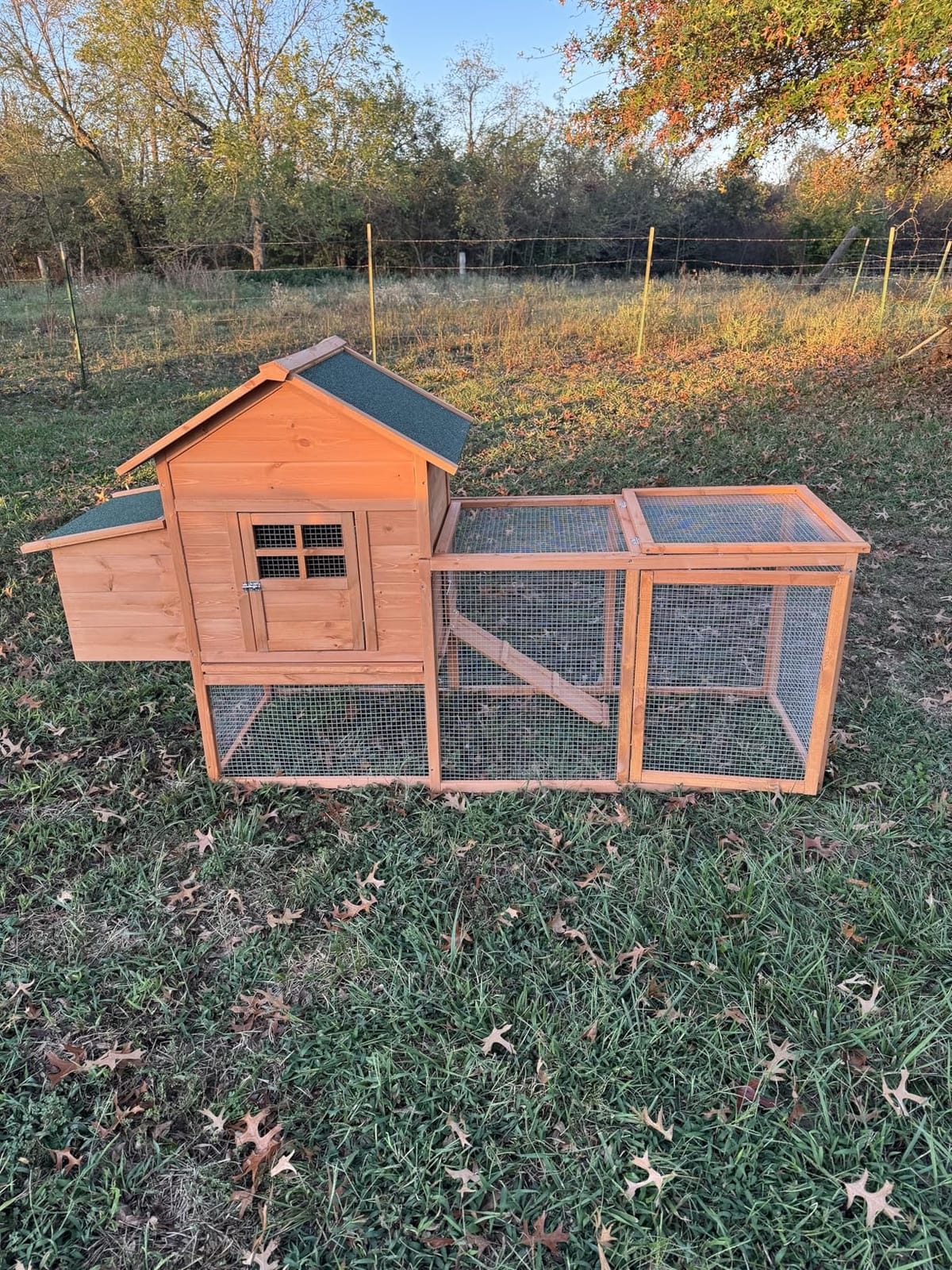 Outdoor Chicken Coop for 2-4 Chickens Wooden Hen House with Nesting Box customer photo 1