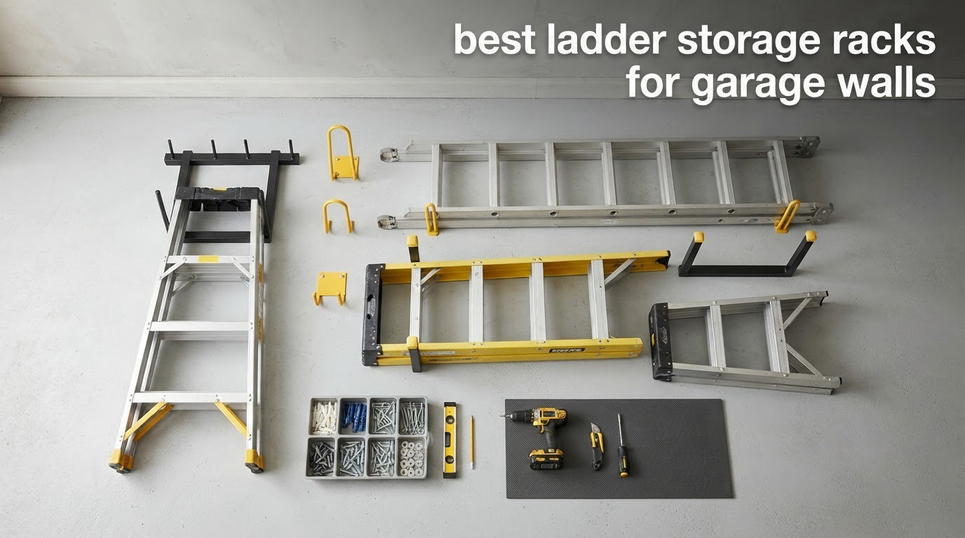 best ladder storage racks for garage walls