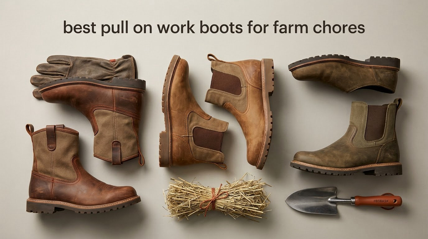best pull on work boots for farm chores